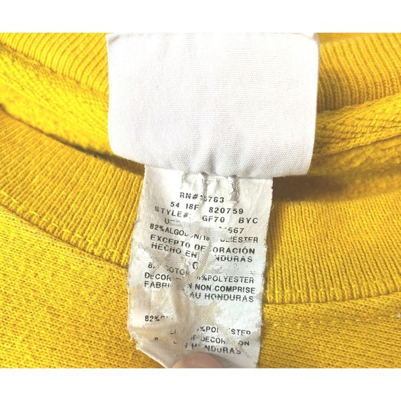 Champion Reverse Weave Sweatshirt Crew Mens S Yellow Gold Embroidered Blue Logo - Picture 6 of 16